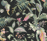 York Black Multi Fiji Garden Peel & Stick Green Wallpaper