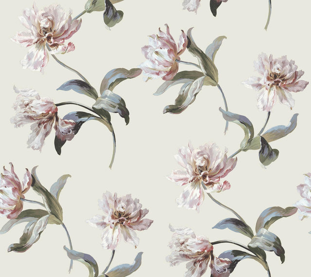 York Neutral Large Parrot Tulip Peel & Stick Beige Wallpaper