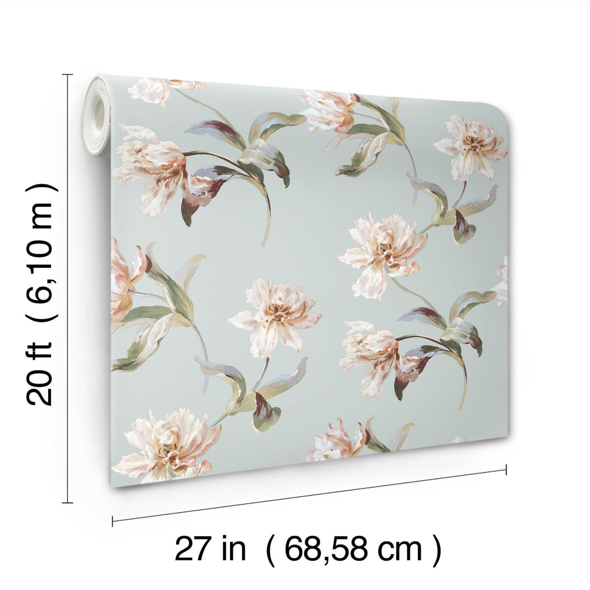 York White & Pink Large Parrot Tulip Peel & Stick Pink Wallpaper