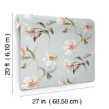 York White & Pink Large Parrot Tulip Peel & Stick Pink Wallpaper
