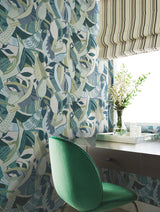 York Green Fauvist Flock Green Wallpaper