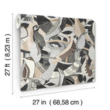 York Neutral Fauvist Flock Grey Wallpaper