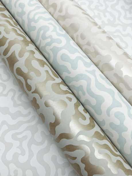 York Grey & Gold Nebulous Cloud Brown Wallpaper