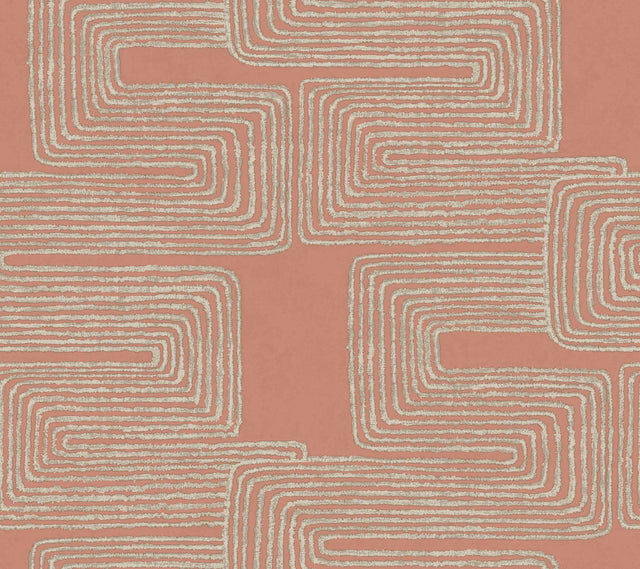 York Coral & Glint Zulu Thread Pink Wallpaper