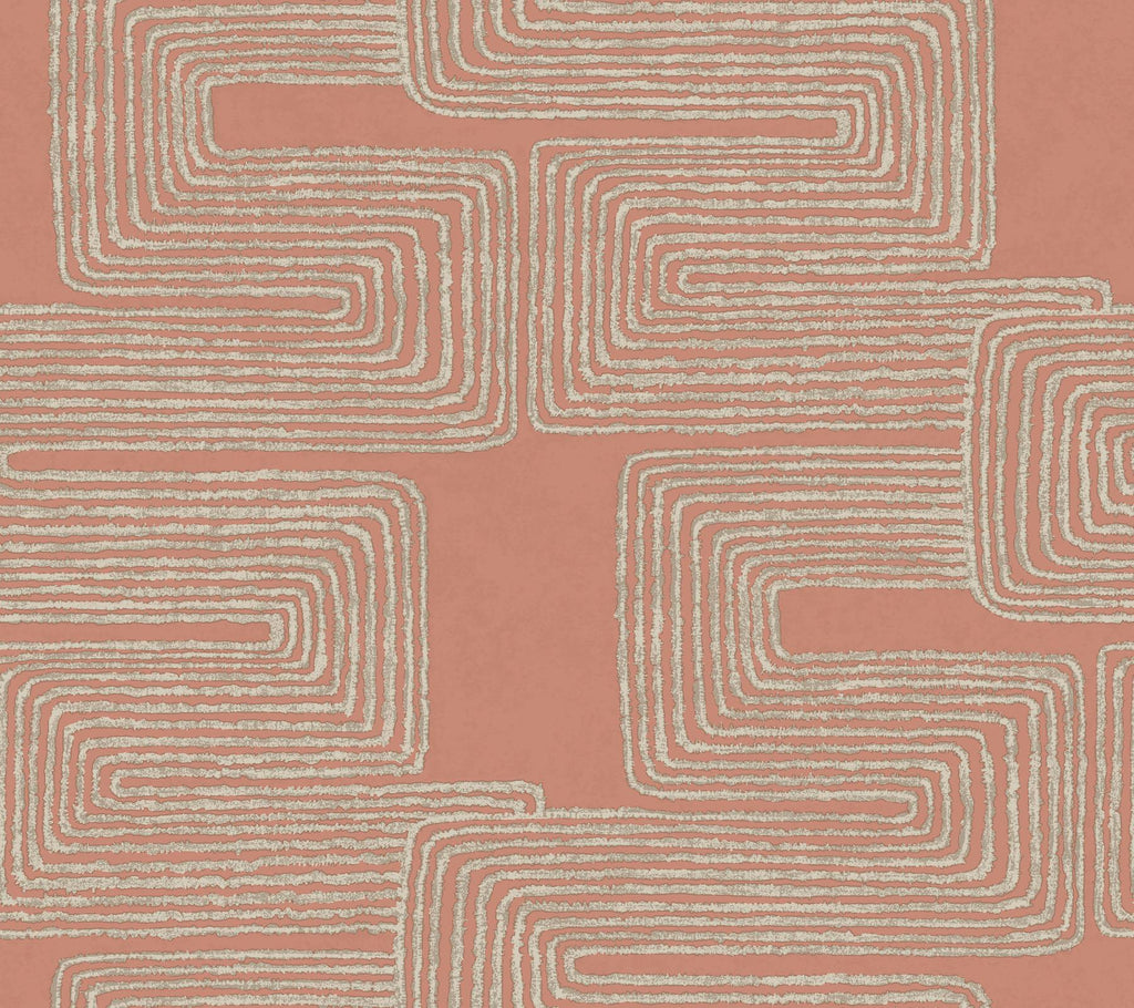 York Coral & Glint Zulu Thread Pink Wallpaper