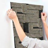 York Black & Gold Zulu Thread Black Wallpaper