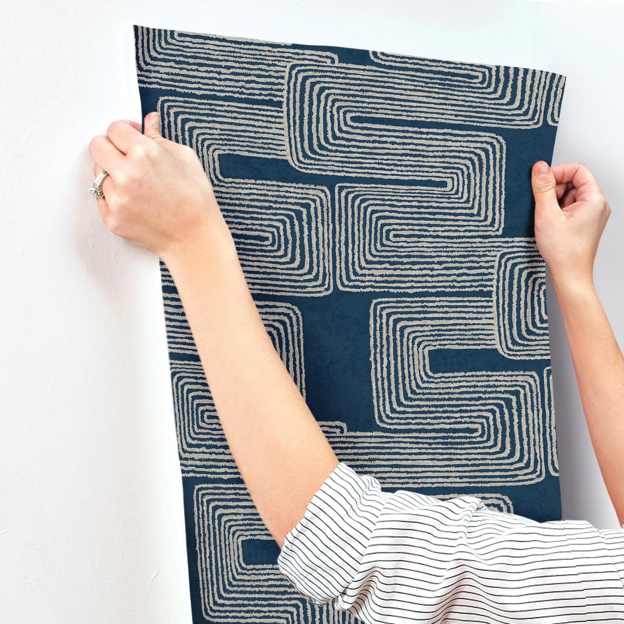 York Midnight & Silver Zulu Thread Blue Wallpaper