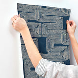 York Midnight & Silver Zulu Thread Blue Wallpaper