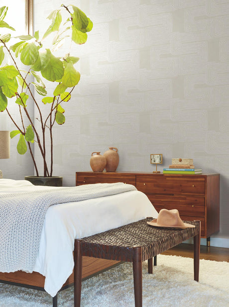 York Neutral & Pearl Zulu Thread Beige Wallpaper