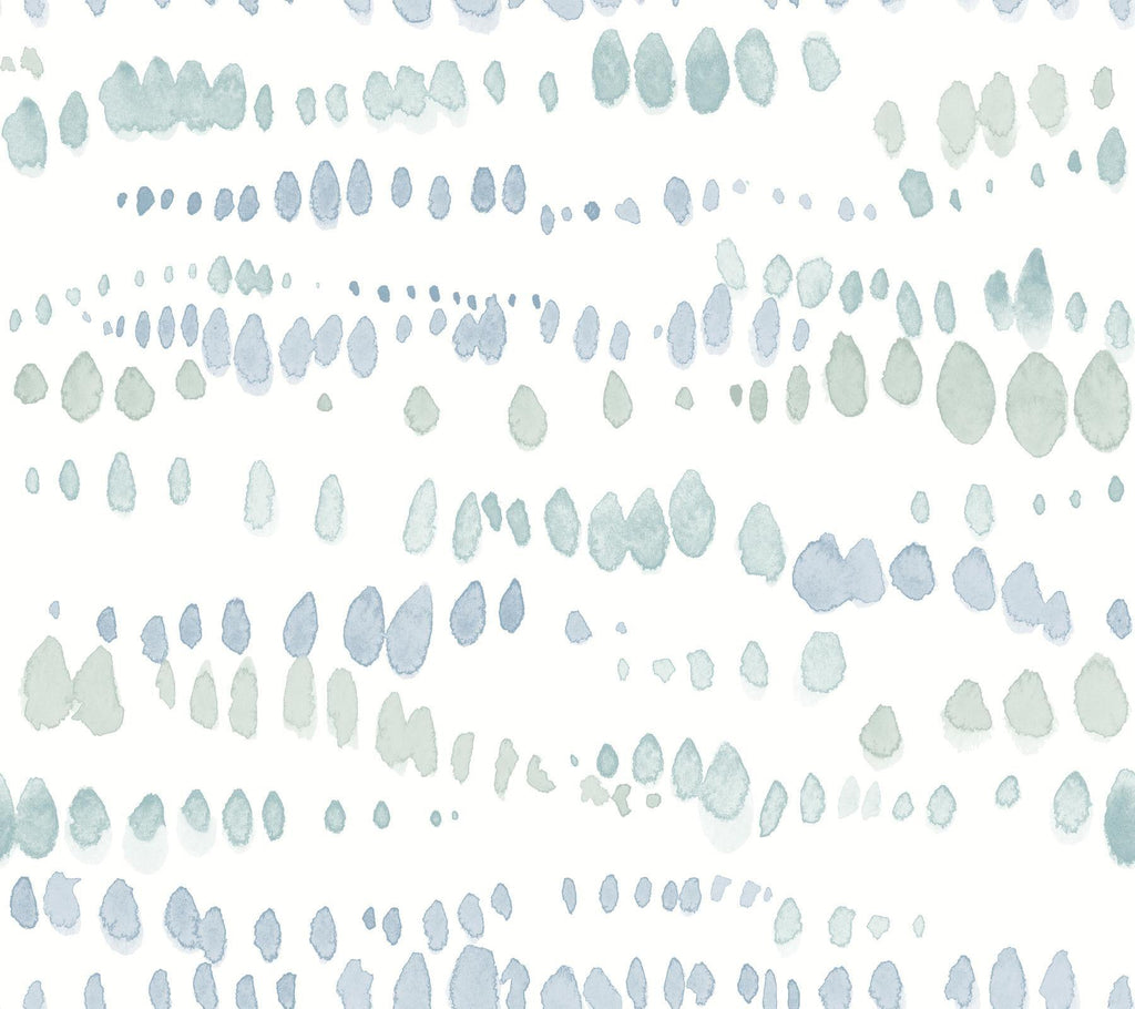 York Blue Dewdrops Blue Wallpaper