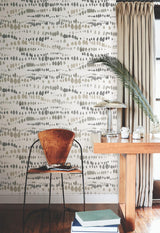 York Black & Taupe Dewdrops Black Wallpaper