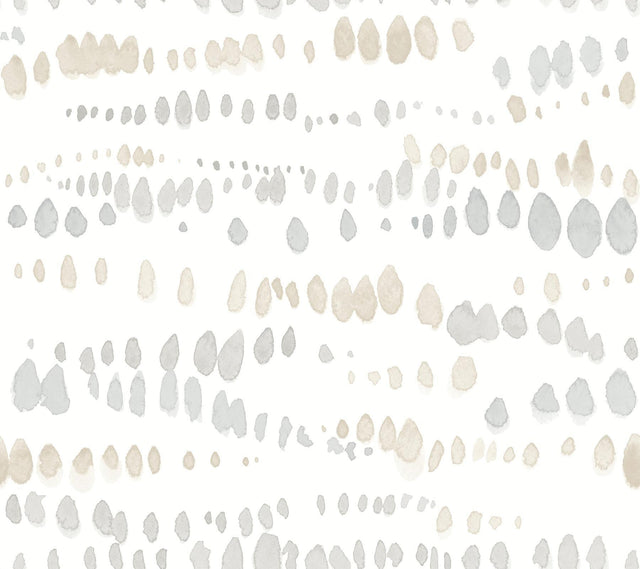 York Neutral Dewdrops Beige Wallpaper