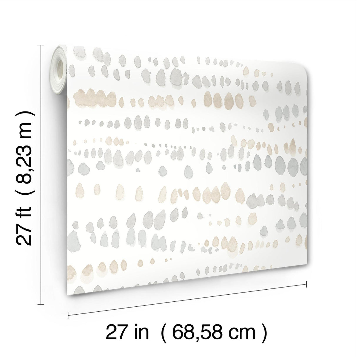York Neutral Dewdrops Beige Wallpaper
