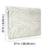 York Taupe & White Fern Fronds Beige Wallpaper