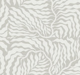 York Grey & White Fern Fronds Grey Wallpaper