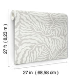 York Grey & White Fern Fronds Grey Wallpaper