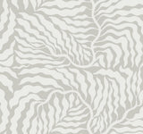 York Grey & White Fern Fronds Grey Wallpaper