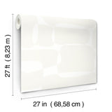 York White & Ivory Block White Wallpaper