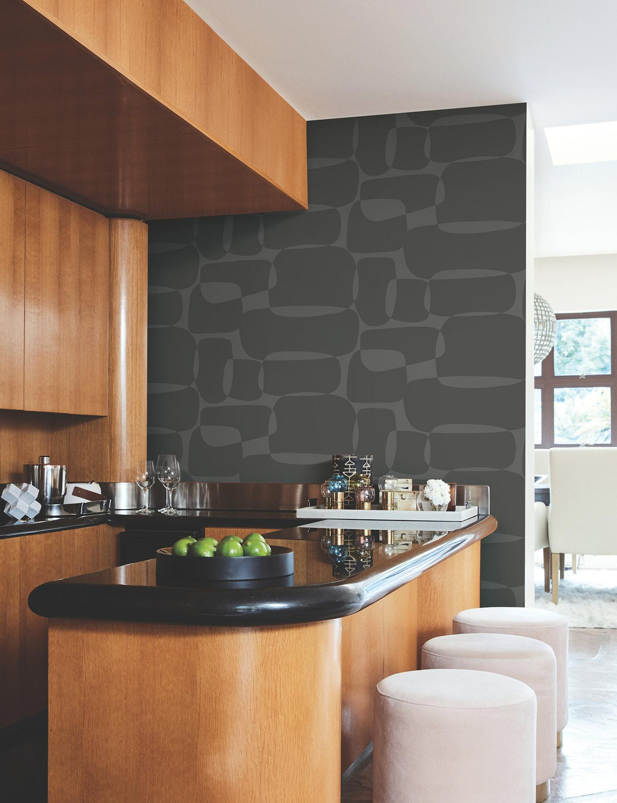 York Black & Metallic Block Black Wallpaper