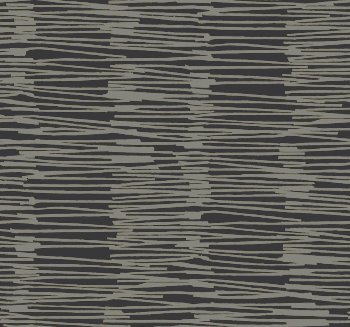 York Black & Gold Water Reed Thatch Black Wallpaper