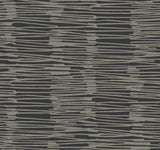York Black & Gold Water Reed Thatch Black Wallpaper