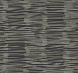 York Black & Gold Water Reed Thatch Black Wallpaper