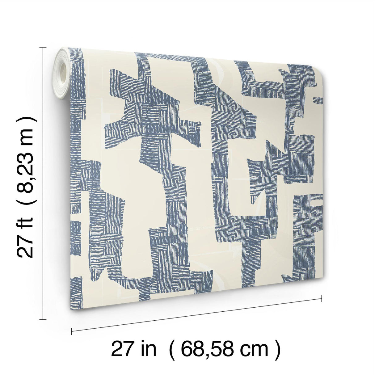 York Almond & Navy Modern Tribal Blue Wallpaper