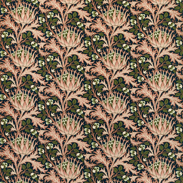 Morris & Co Artichoke Velvet Inky Fingers/Blush Fabric