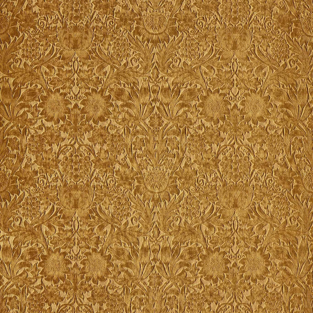 Morris & Co Sunflower Caffoy Velvet Sussex Rush Fabric