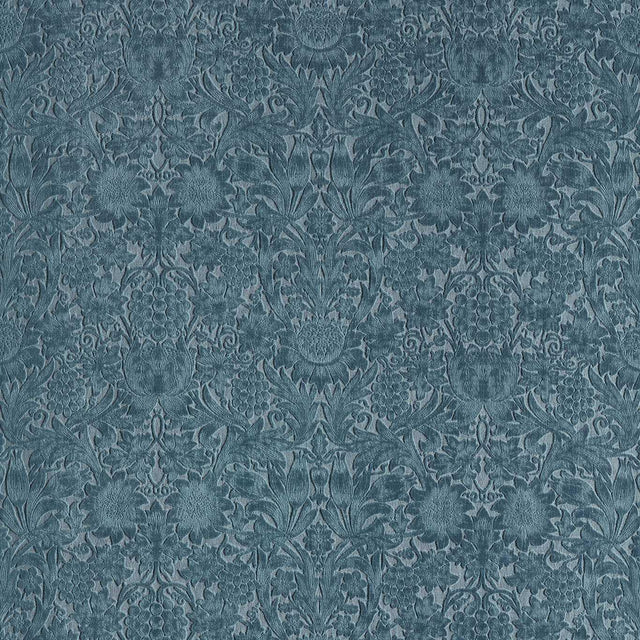 Morris & Co Sunflower Caffoy Velvet Webbs blue Fabric