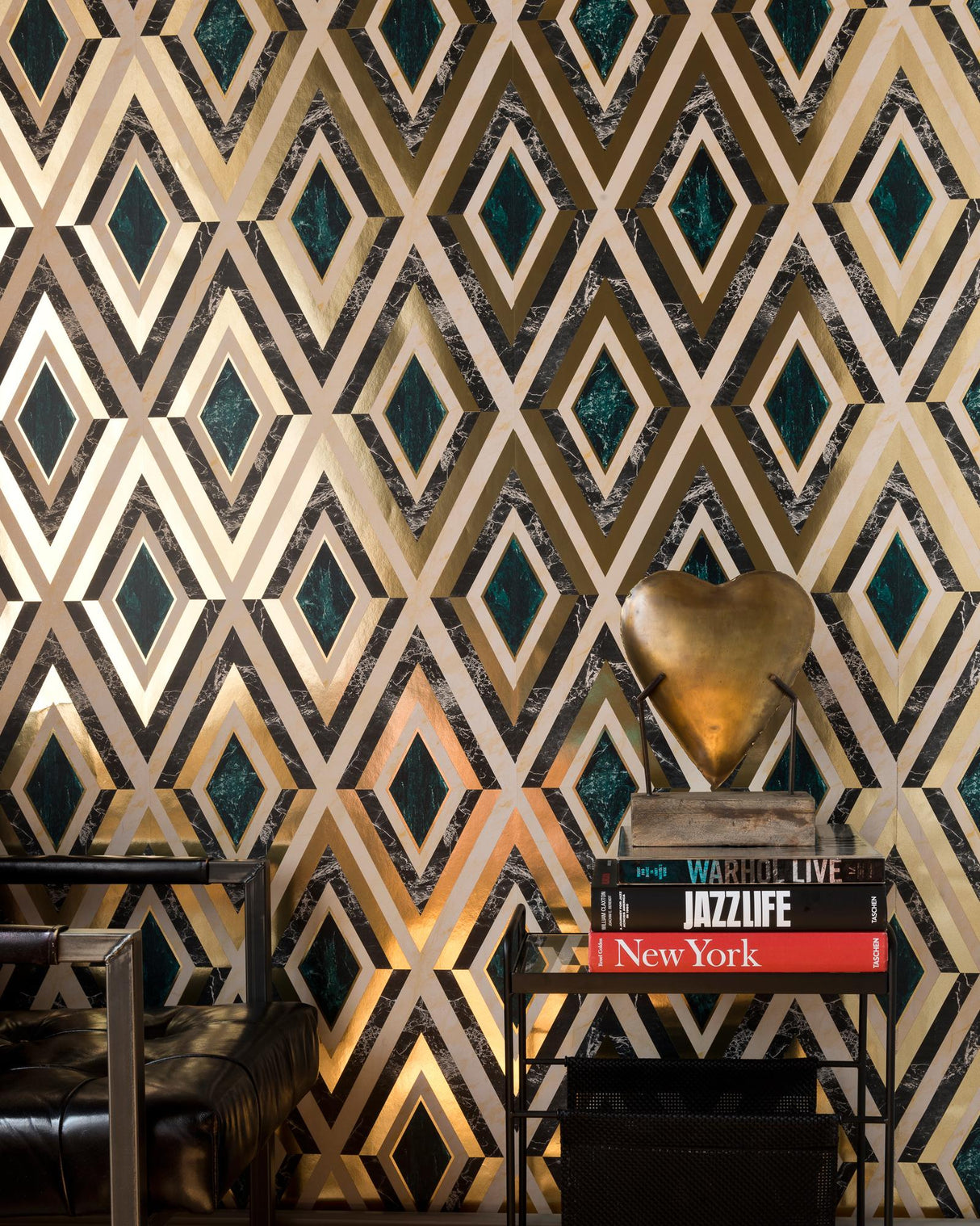 MindTheGap DIAMONDS in Brass Manhattan Metallic Edition Wallpaper