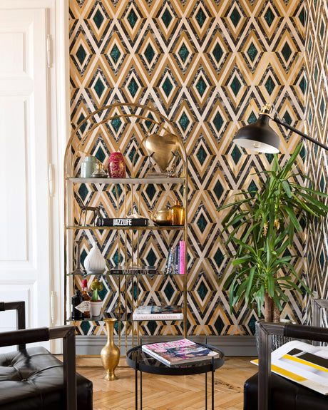 MindTheGap DIAMONDS in Brass Manhattan Metallic Edition Wallpaper