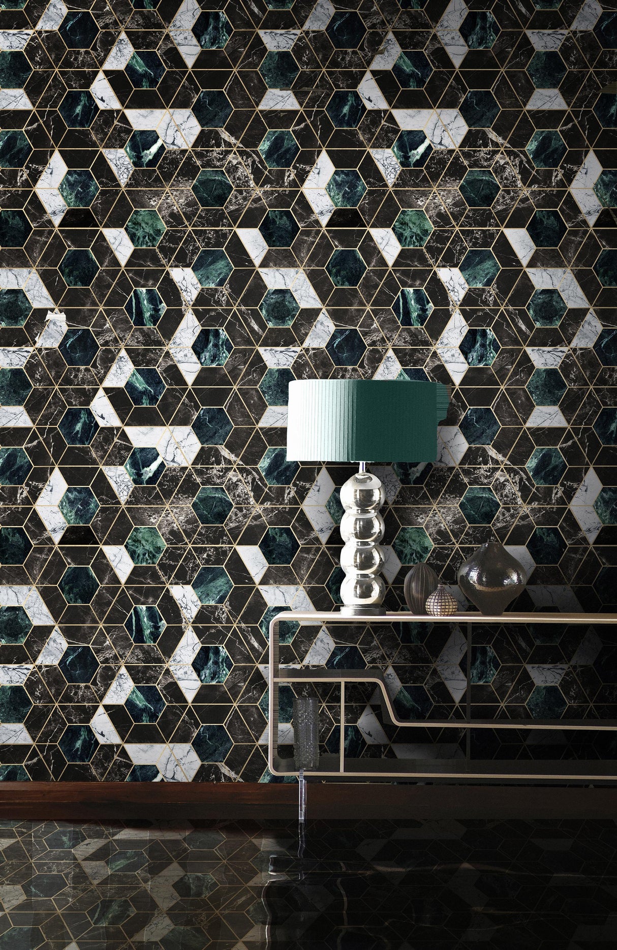 MindTheGap HEXA Onyx Manhattan Metallic Edition Wallpaper