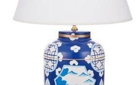 Dana Gibson Canton Blue Tea Caddy Lamp