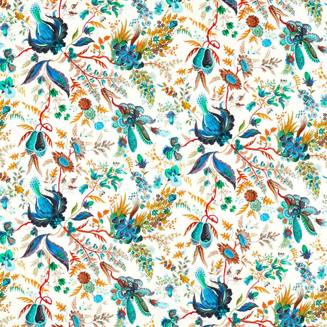 Harlequin Wonderland Floral Lapis/Emerald/Carnelian Fabric