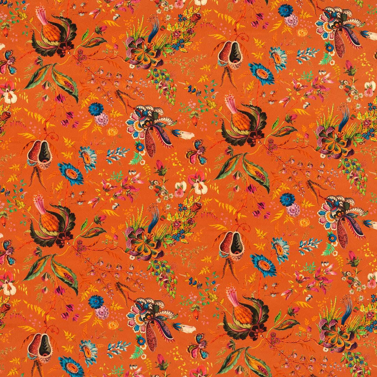 Harlequin Wonderland Floral Amber/Lapis/Ruby Fabric