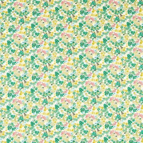 Harlequin Wildflower Meadow Rose/Emerald/Peridot Fabric
