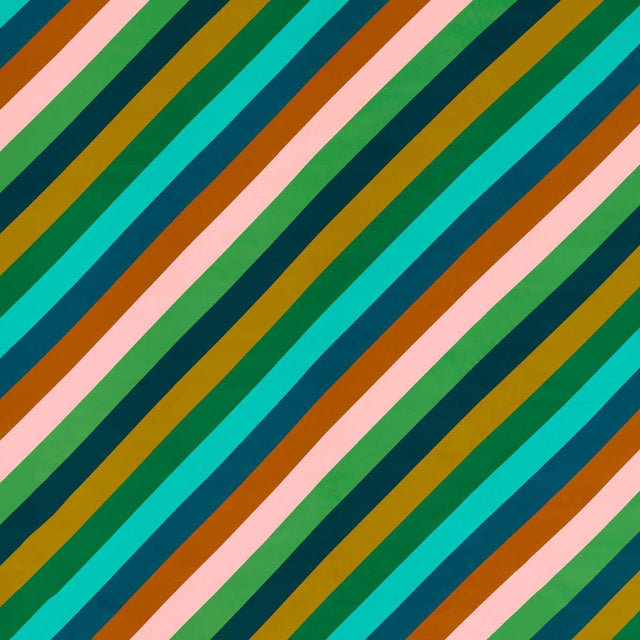 Harlequin Sherbet Stripe Emerald/Amber/Rose Fabric