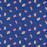 Harlequin Jewel Beetles Lapis Fabric