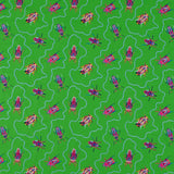 Harlequin Jewel Beetles Emerald Fabric