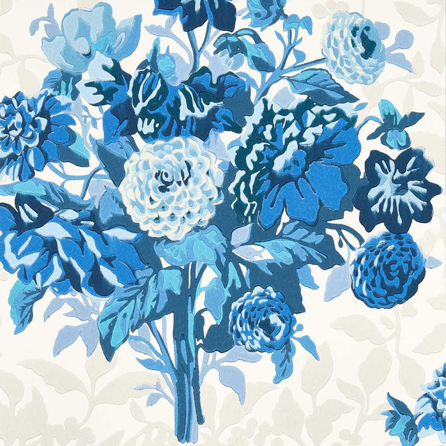 Harlequin Dahlia Bunch Lapis Wallpaper