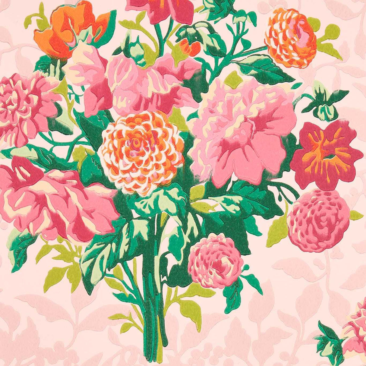 Harlequin Dahlia Bunch Rose Quartz/Spinel Wallpaper