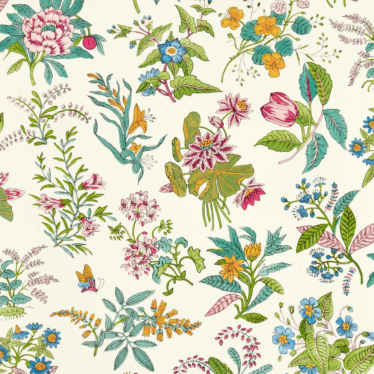 Harlequin Woodland Floral Peridot/Ruby/Pearl Wallpaper