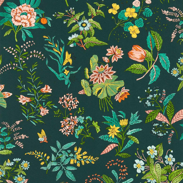 Harlequin Woodland Floral Jade/Malachite/Rose Quartz Wallpaper