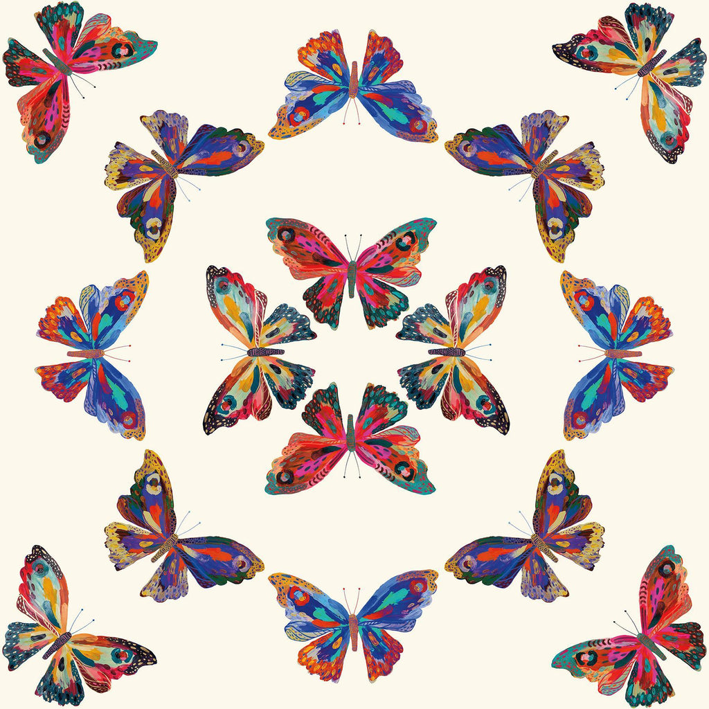 RoomMates Cream Multi Papillon Peel & Stick Multicolor Wallpaper