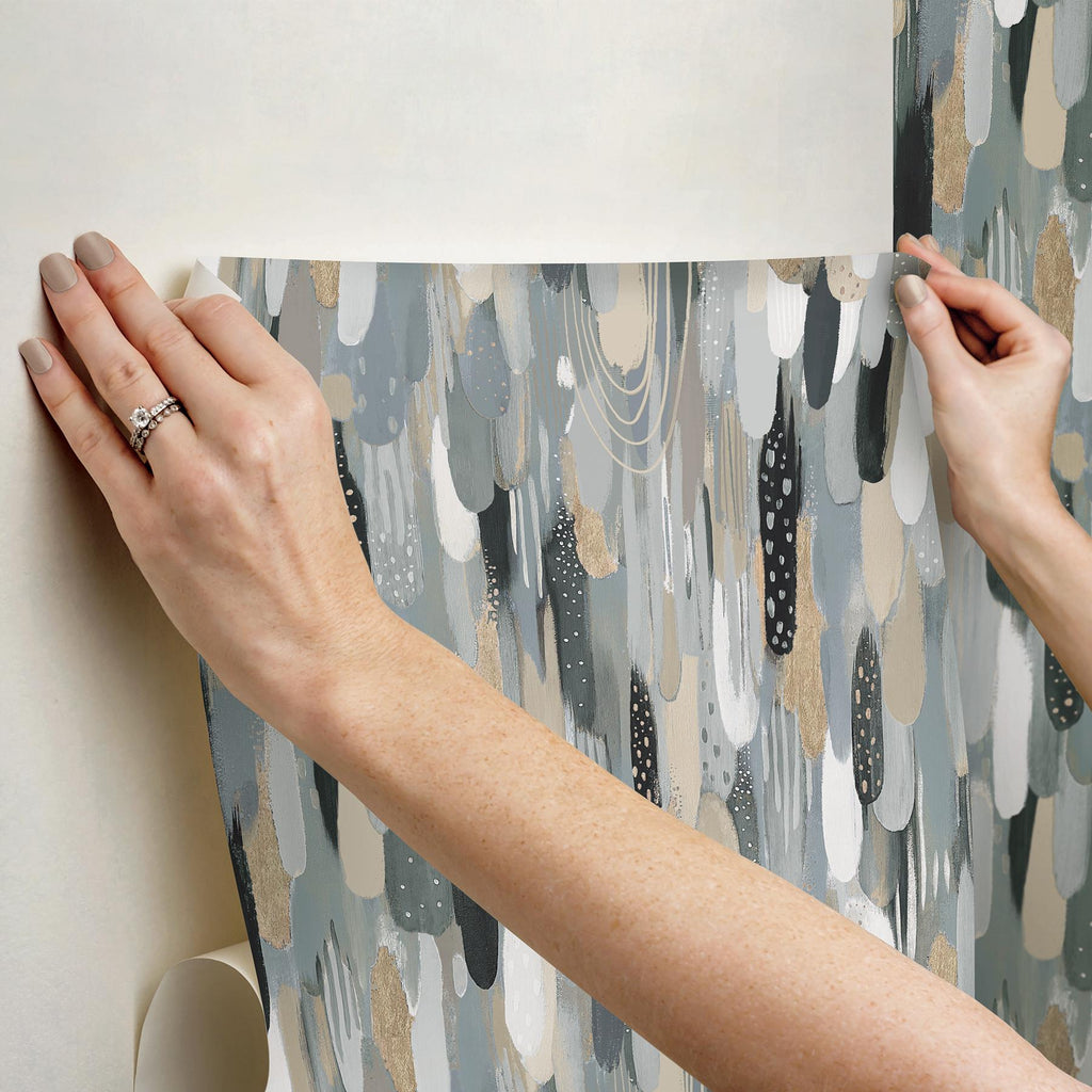RoomMates Neutral Brushstroke Peel & Stick Neutral Wallpaper
