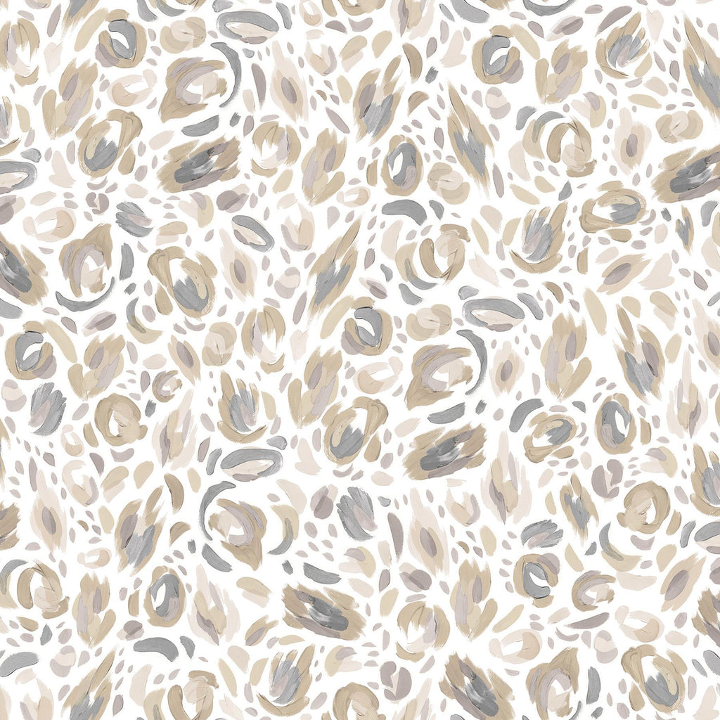 RoomMates Neutral Brushstroke Leopard Peel & Stick Neutral Wallpaper