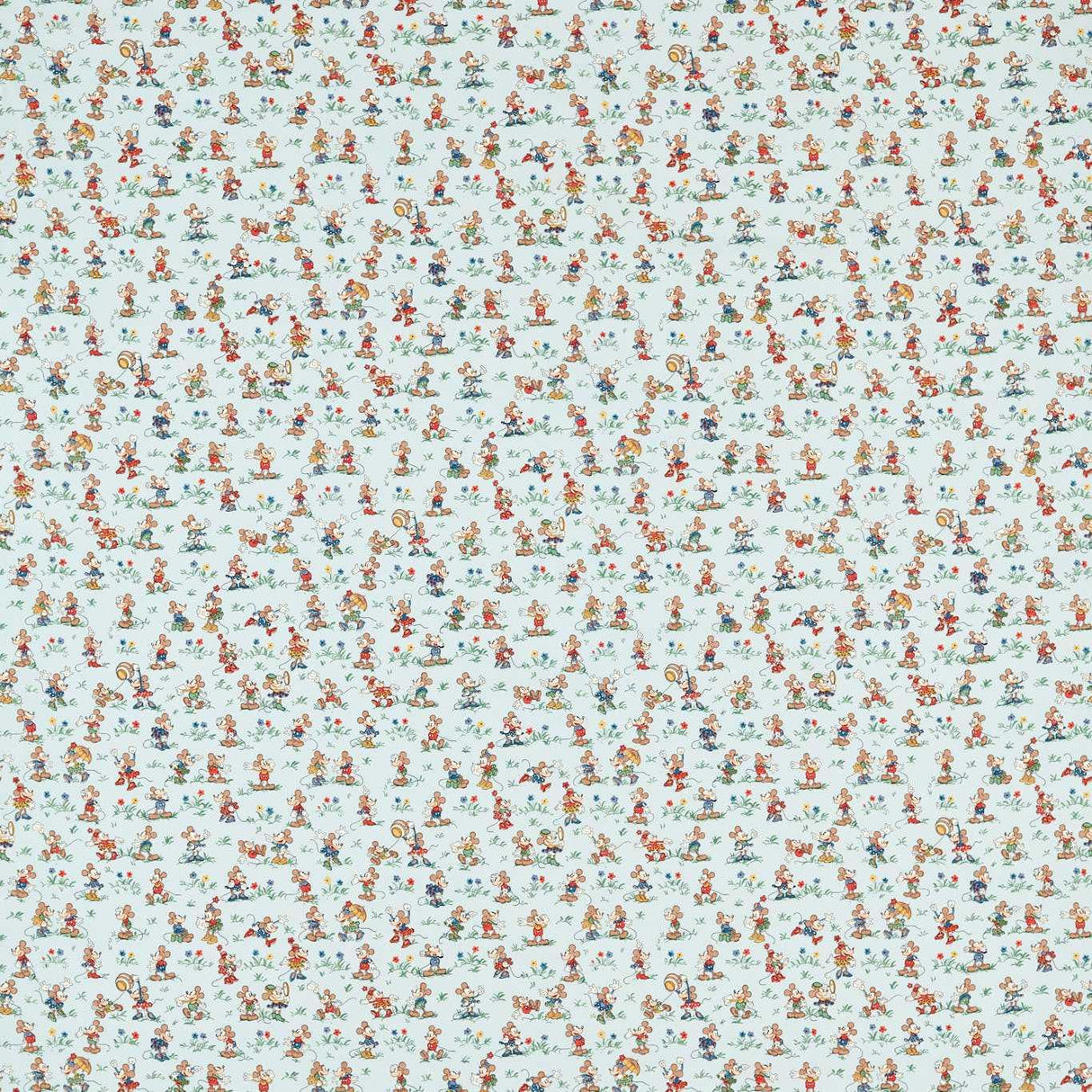 Sanderson Mickey & Minnie Bonbon Blue Fabric