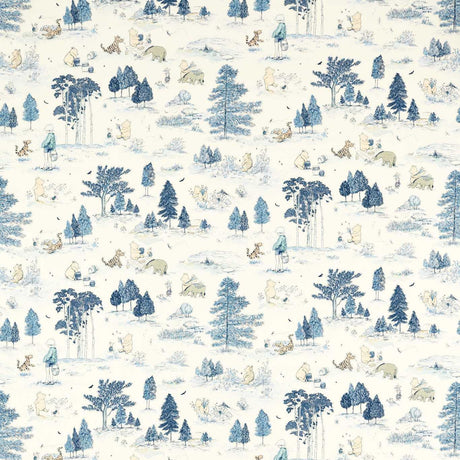 Sanderson Winnie the Pooh Bonbon Blue Fabric