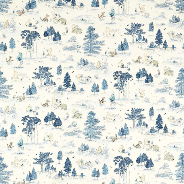 Sanderson Winnie the Pooh Bonbon Blue Fabric